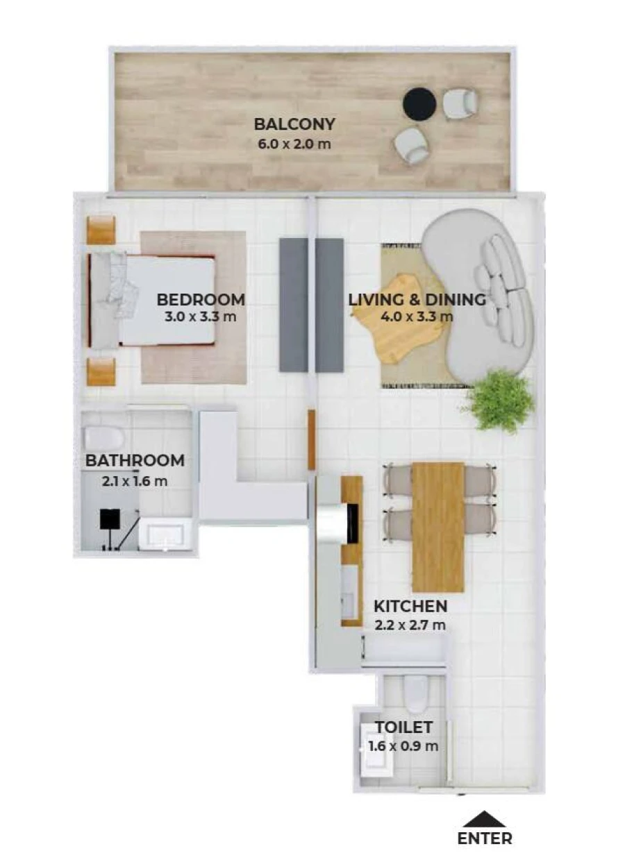 1 BR — 1 Bedroom Type 4