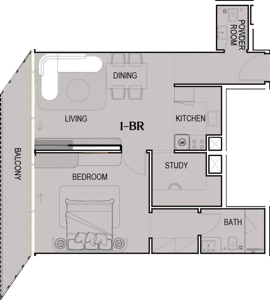 1 BR — 1 Bedroom Layout