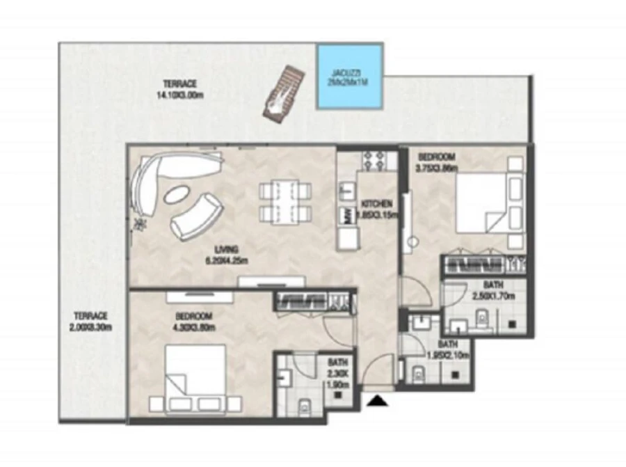 2 BR — 2 Bedroom Type 1