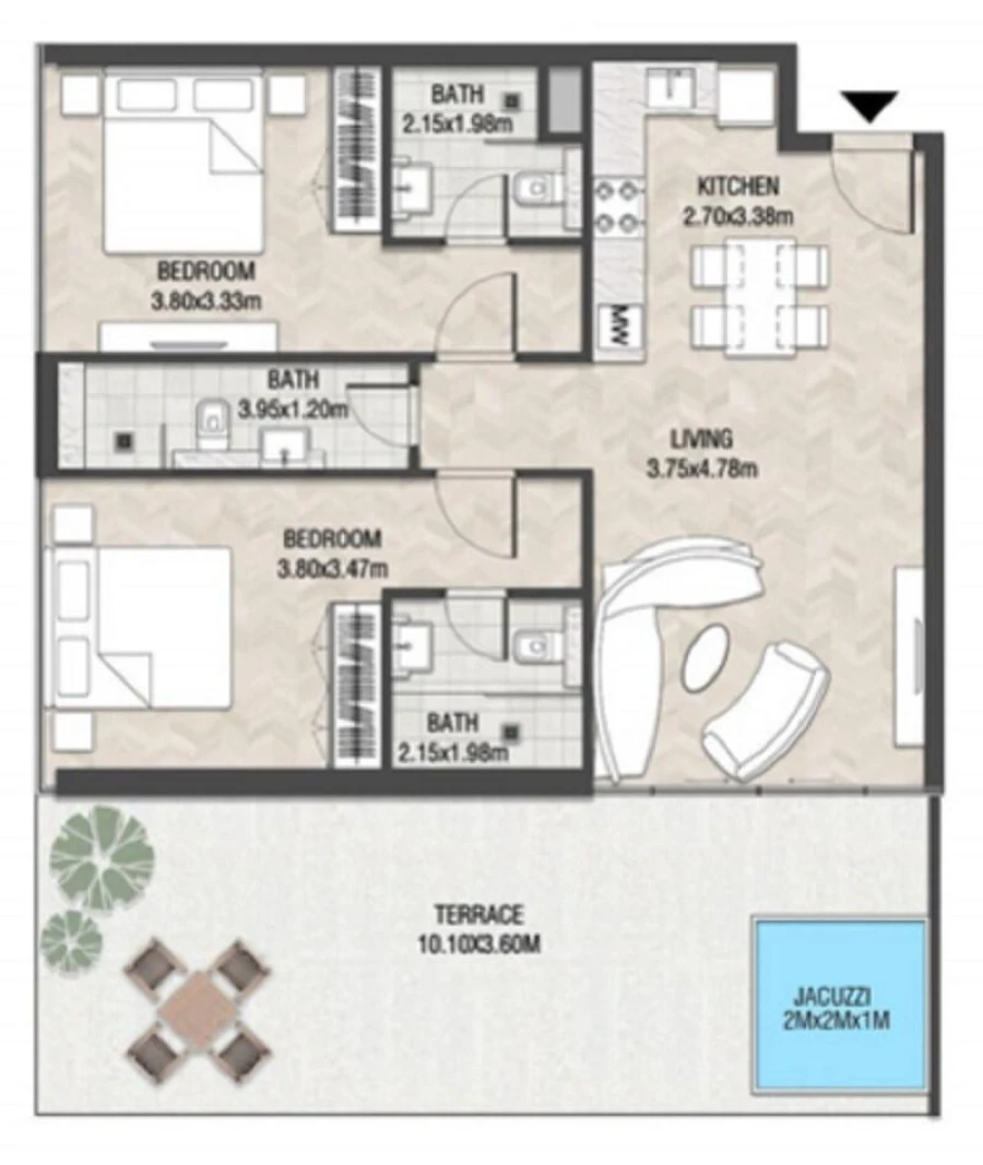 2 BR — 2 Bedroom Type 1
