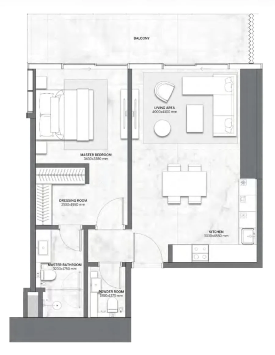 1 BR — 1 Bedroom Type H