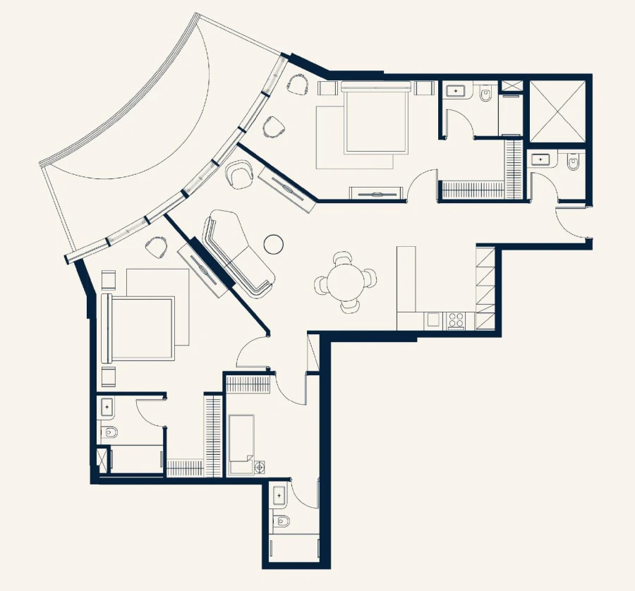 2 BR — 2 Bedroom Type 1