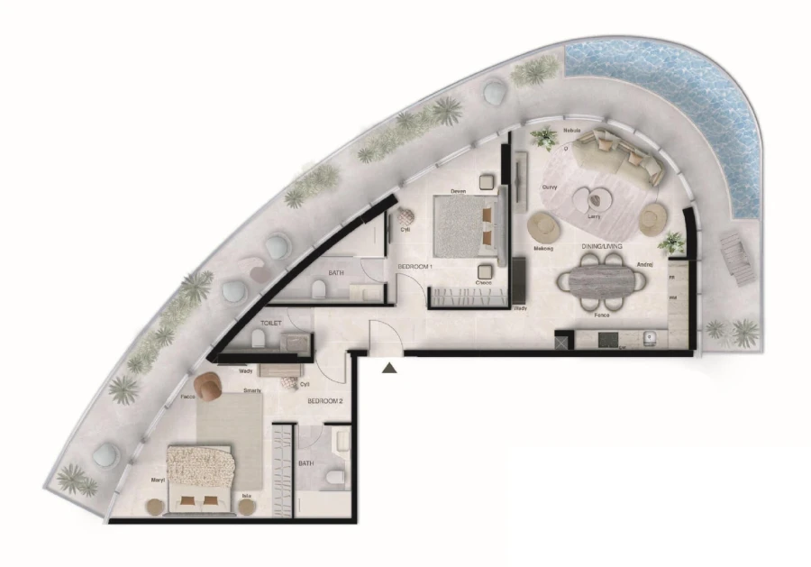 2 BR — 2 Bedroom Type A