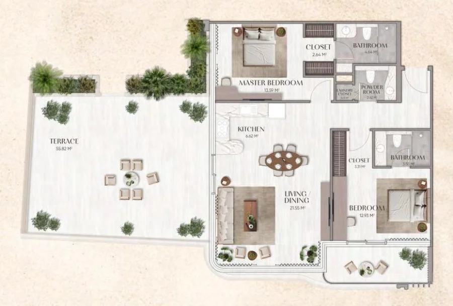 2 BR — 2 Bedroom Type B01