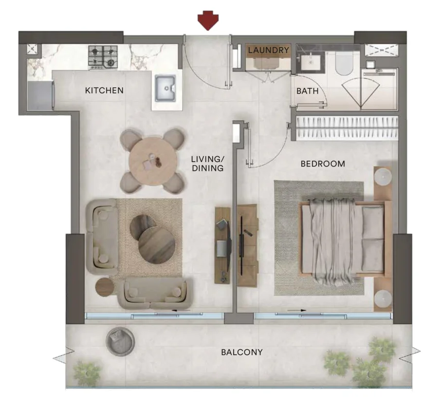 1 BR — 1 Bedroom Model C