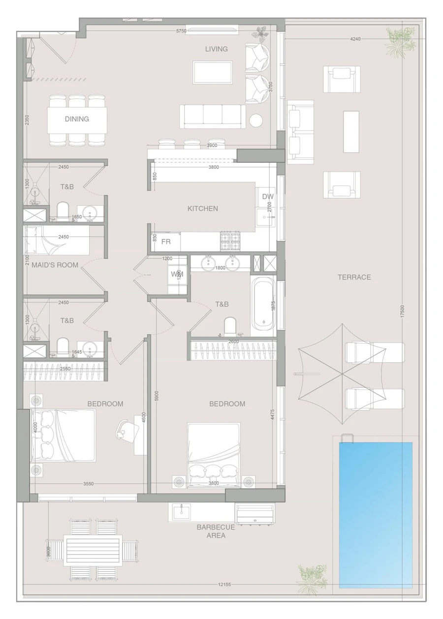 2 BR — 2 Bedroom Type B