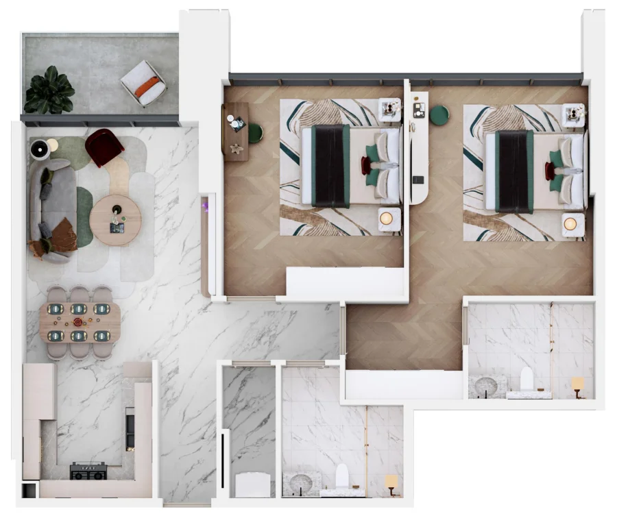 2 BR — 2 Bedroom Type 2