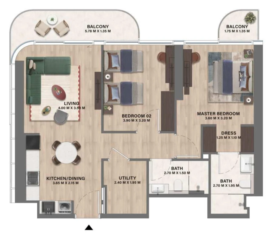 2 BR — 2 Bedroom Series 02-2