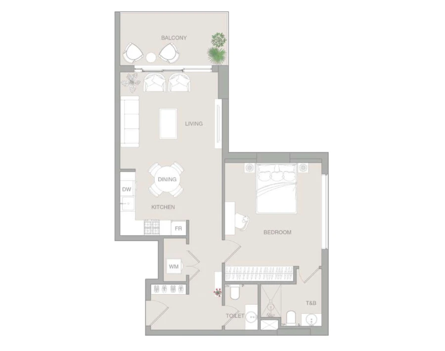1 BR — 1 Bedroom Type B