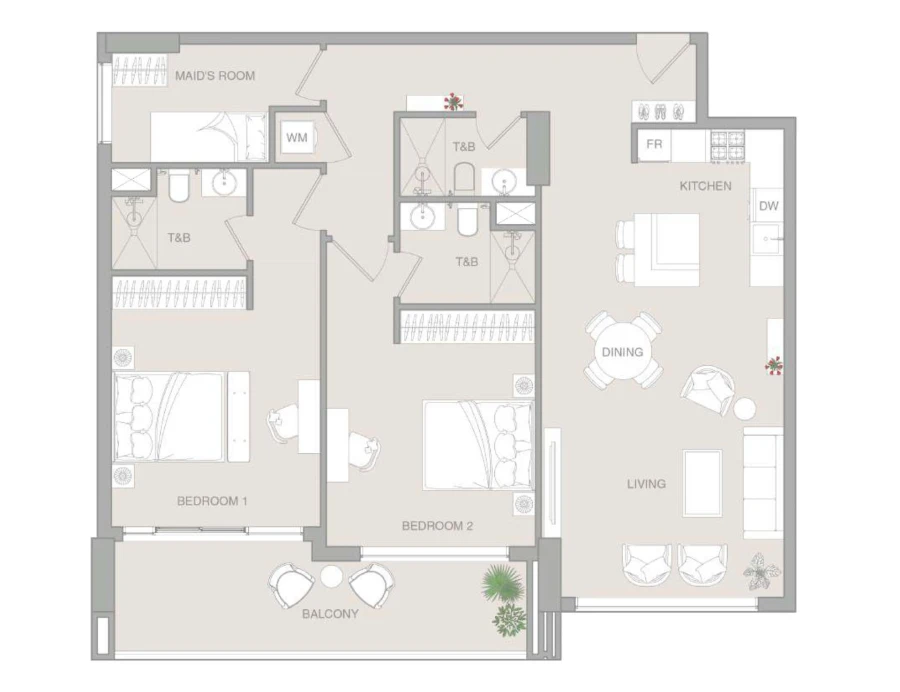 2 BR — 2 Bedroom Type A
