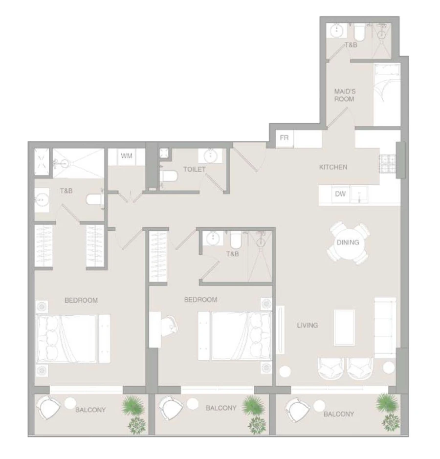 2 BR — 2.5 Bedroom Type C