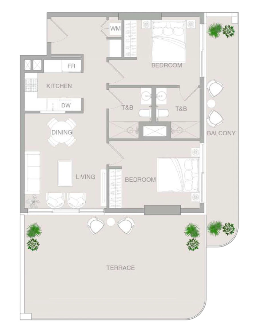 2 BR — 2 Bedroom Type A