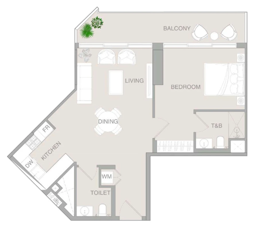 1 BR — 1 Bedroom Type Y