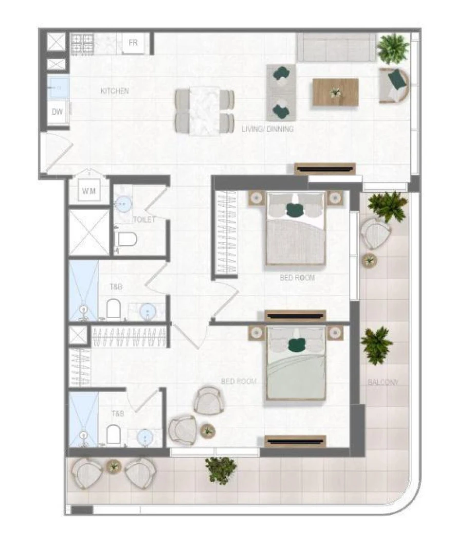 2 BR — 2 Bedroom Type A