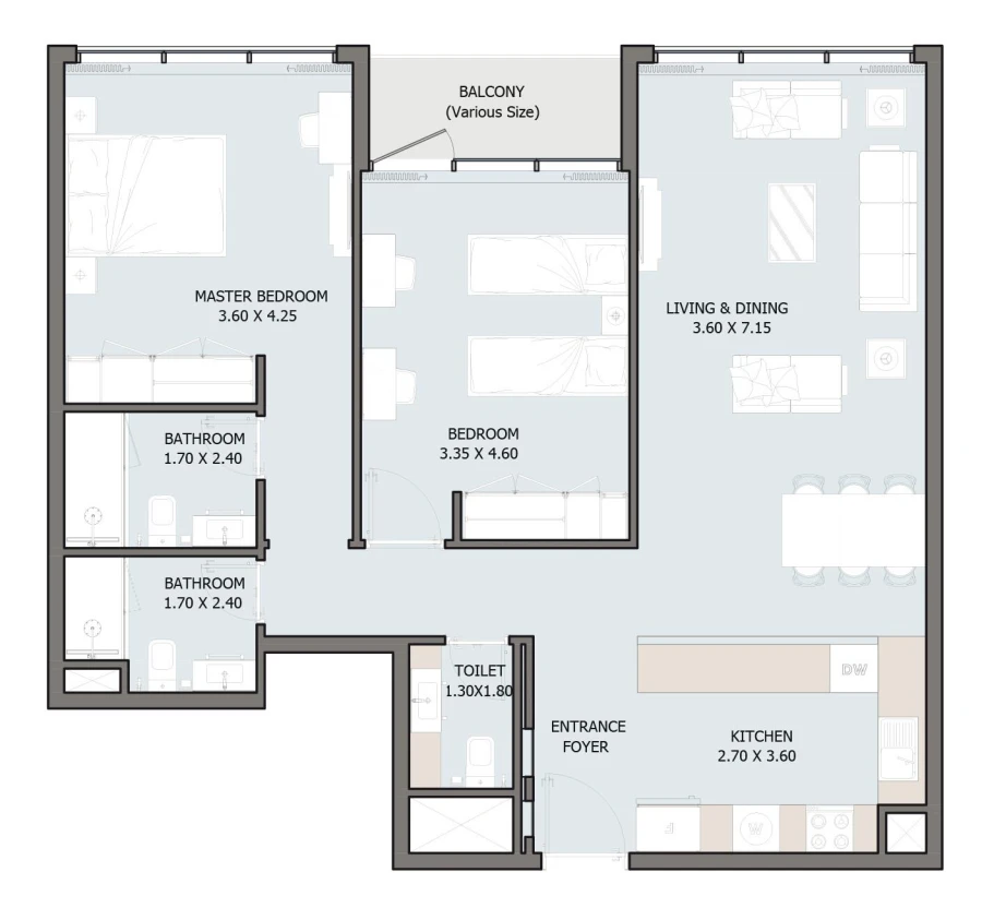 2 BR — 2 Bedroom Type A