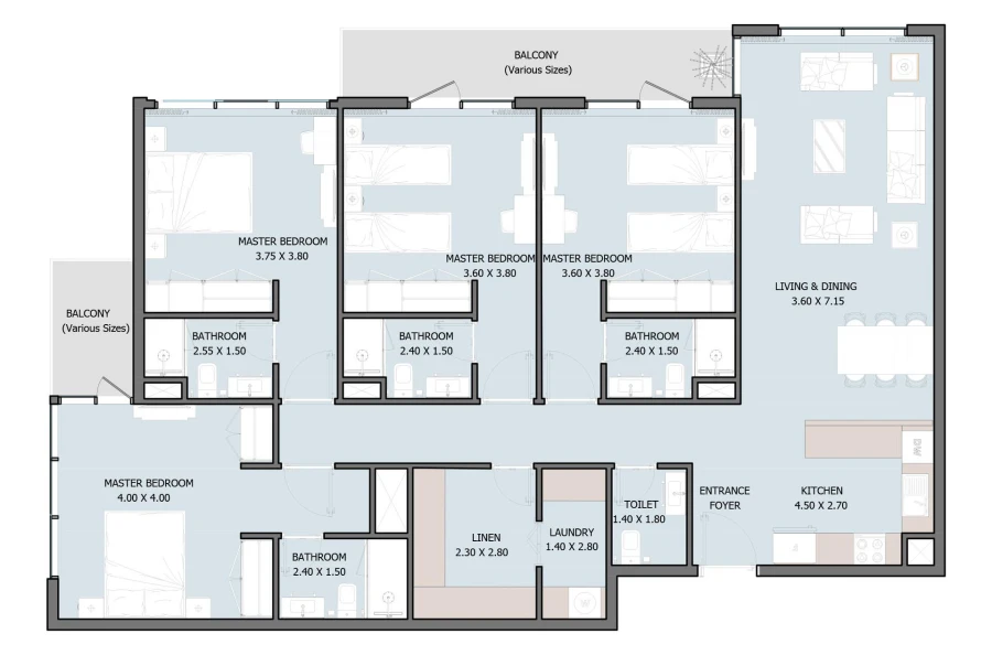 4 BR — 4 Bedroom Type B