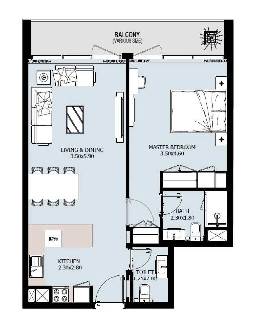 1 BR — 1 Bedroom Type A