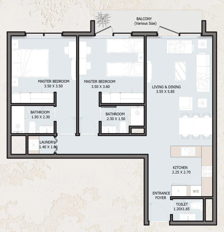 2 BR — 2 Bedroom Type B