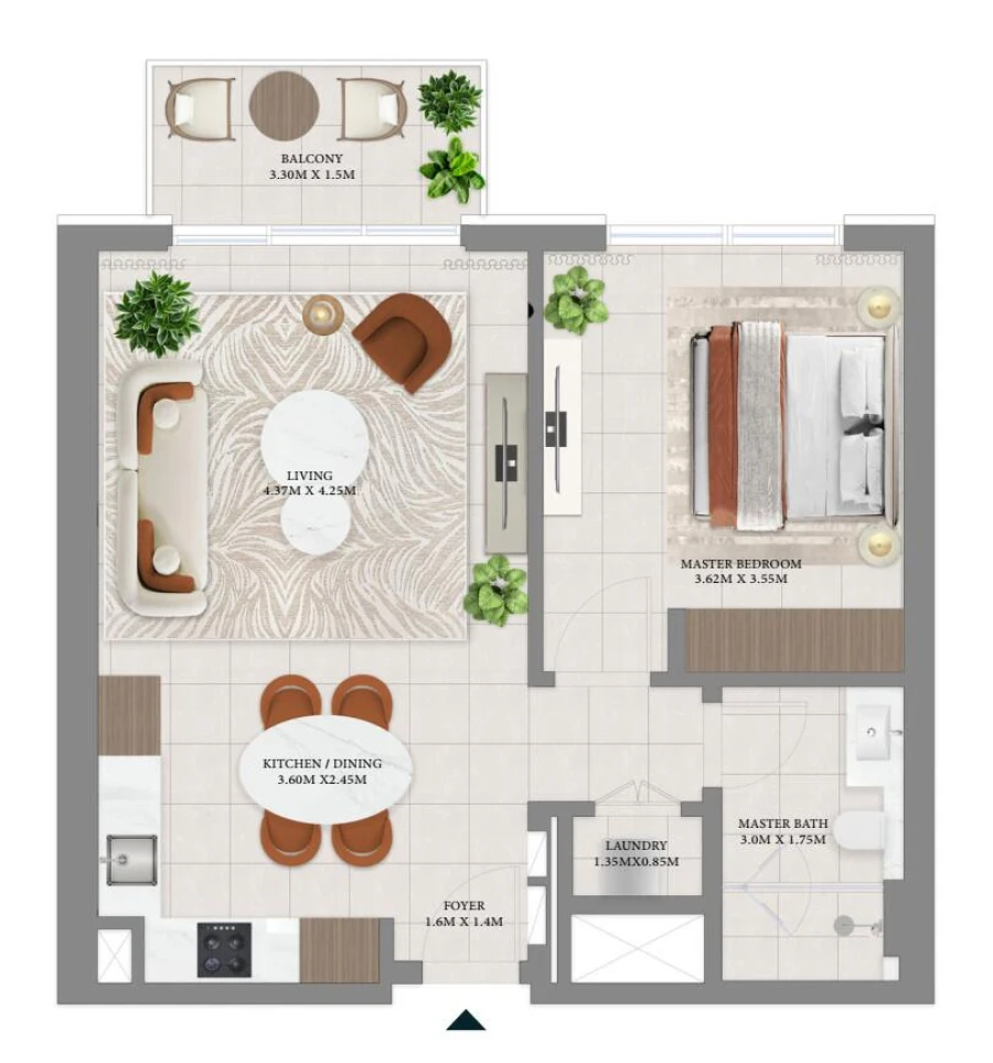 1 BR — 1 Bedroom Type C
