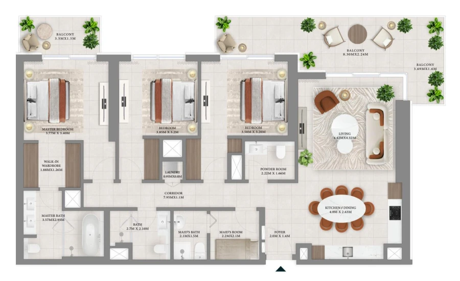 3 BR — 3 Bedroom Type A.2