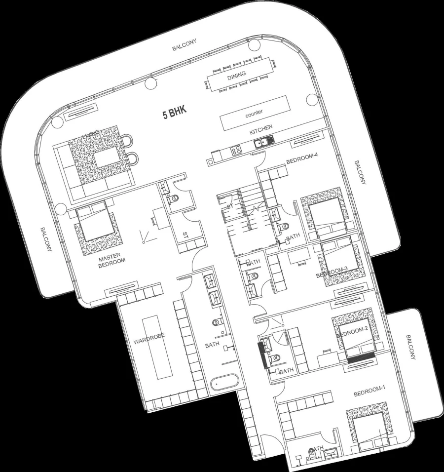5 BR — 5 Bedroom + Roof