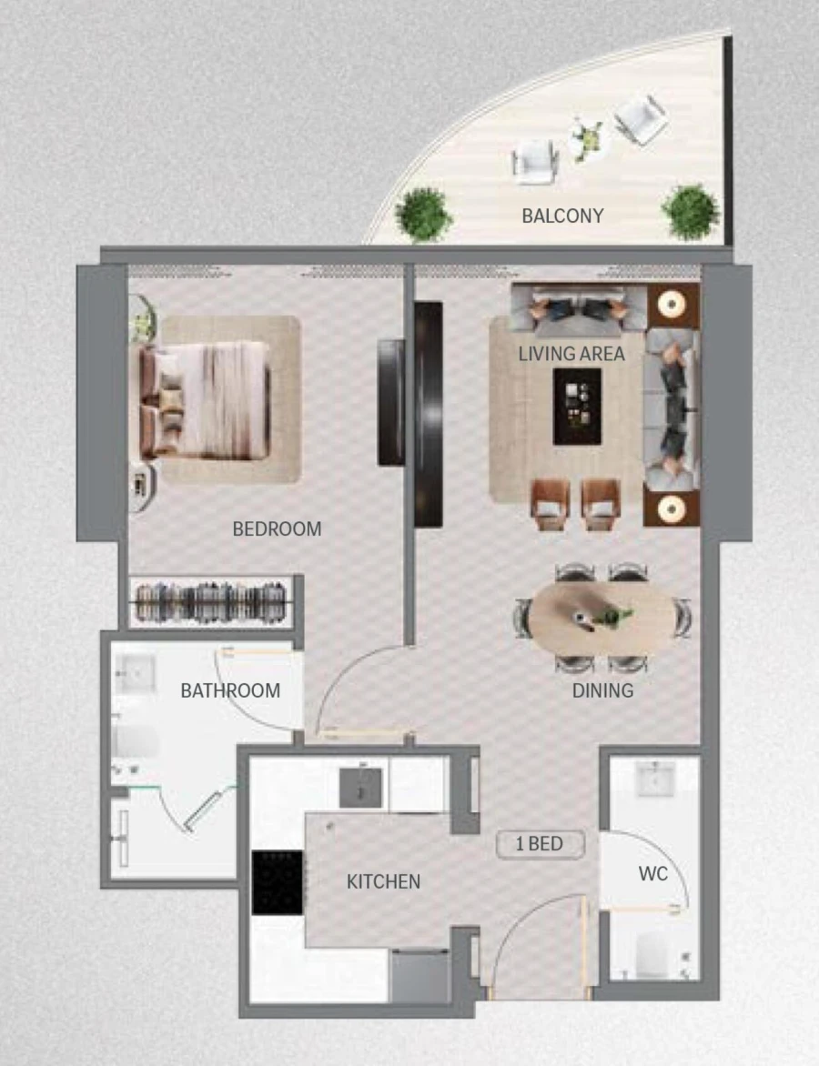 1 BR — 1 Bedroom Type 1
