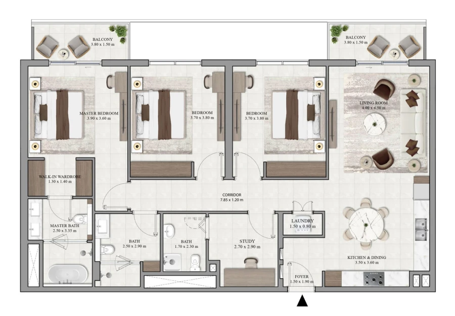 3 BR — 3 Bedroom Type 2