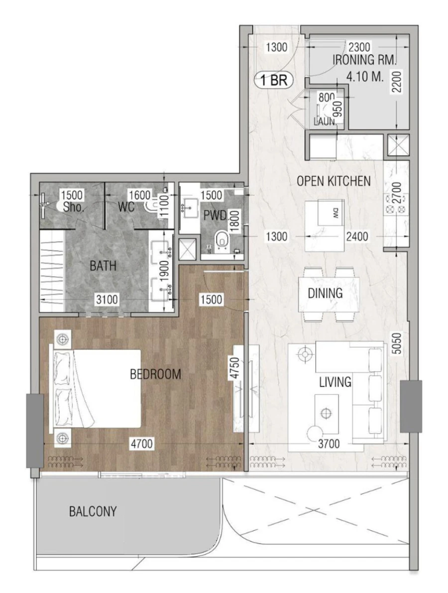 1 BR — 1BHK Type A2