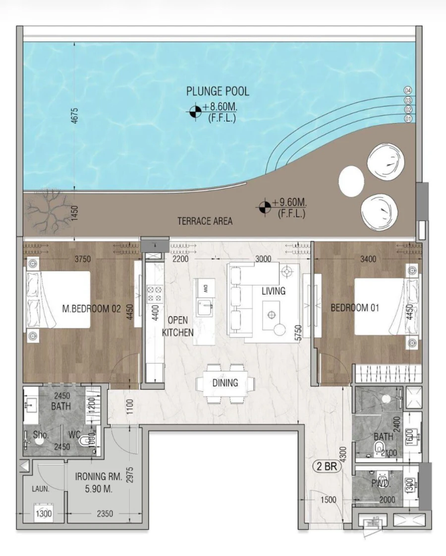 2 BR — 2BHK Type B1