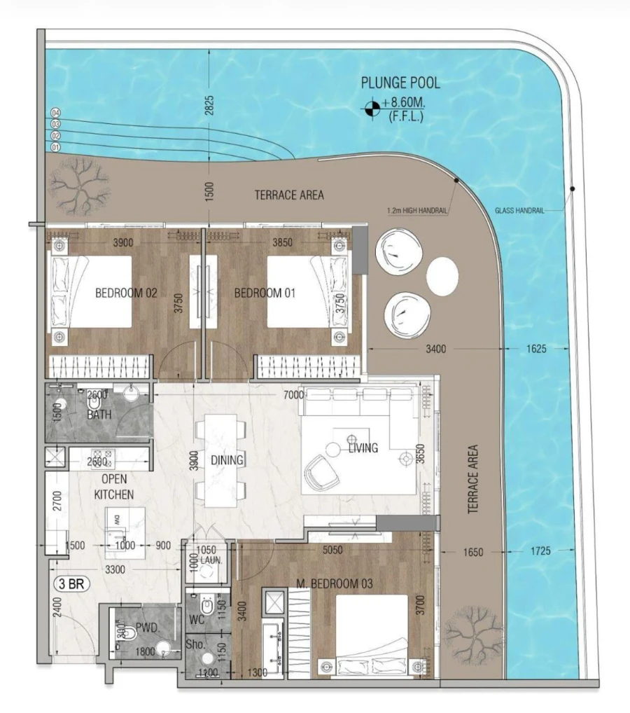 3 BR — 3BHK Type B1
