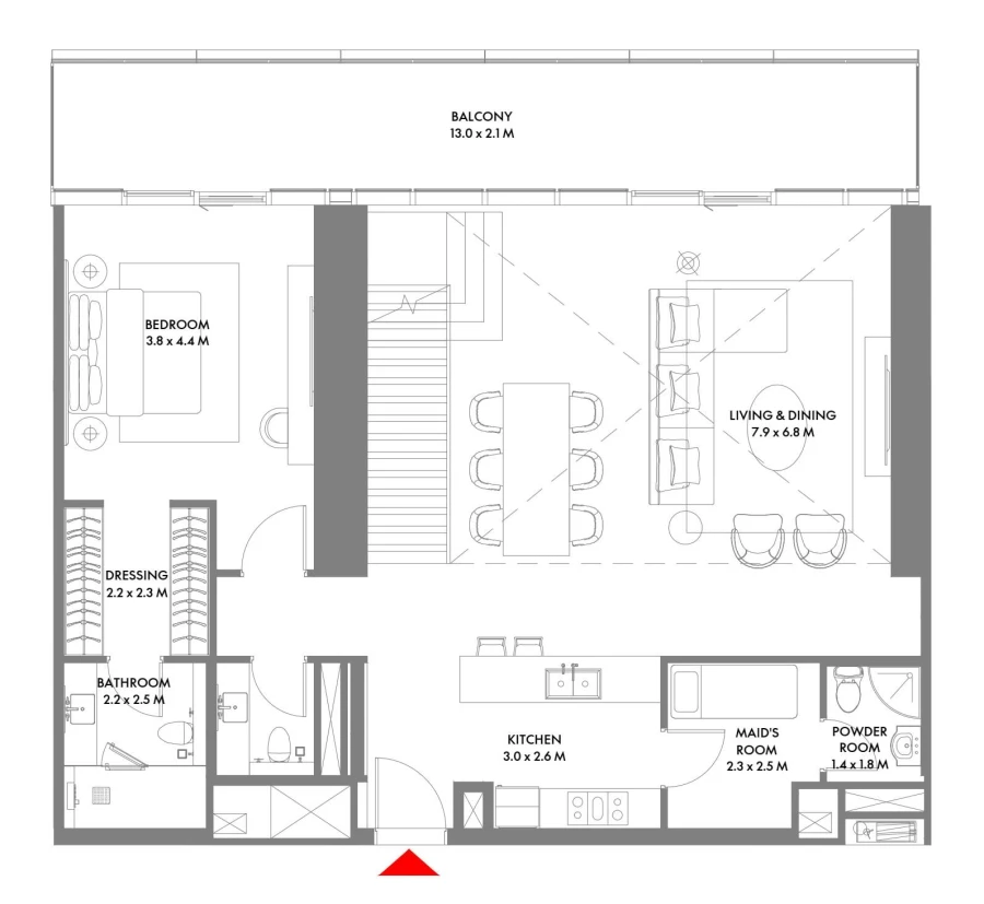 2 BR — 2 Bedroom Duplex Type A
