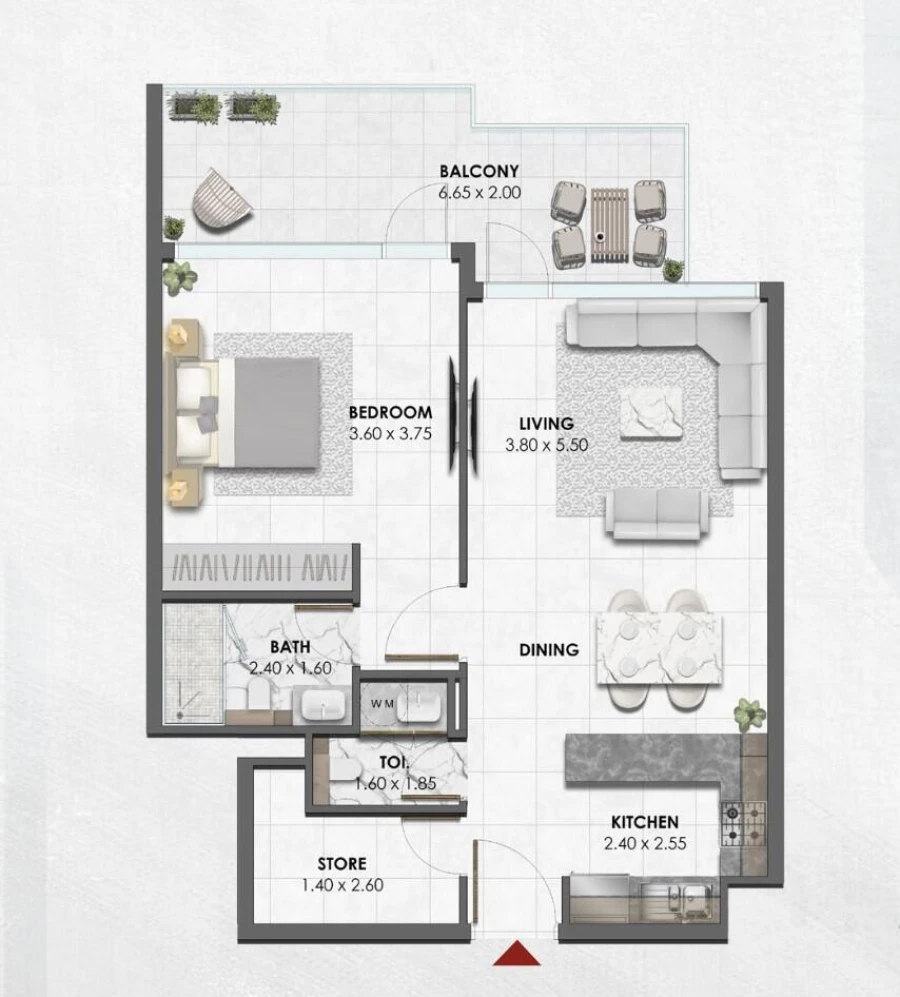 1 BR — 1 Bedroom - Type 5