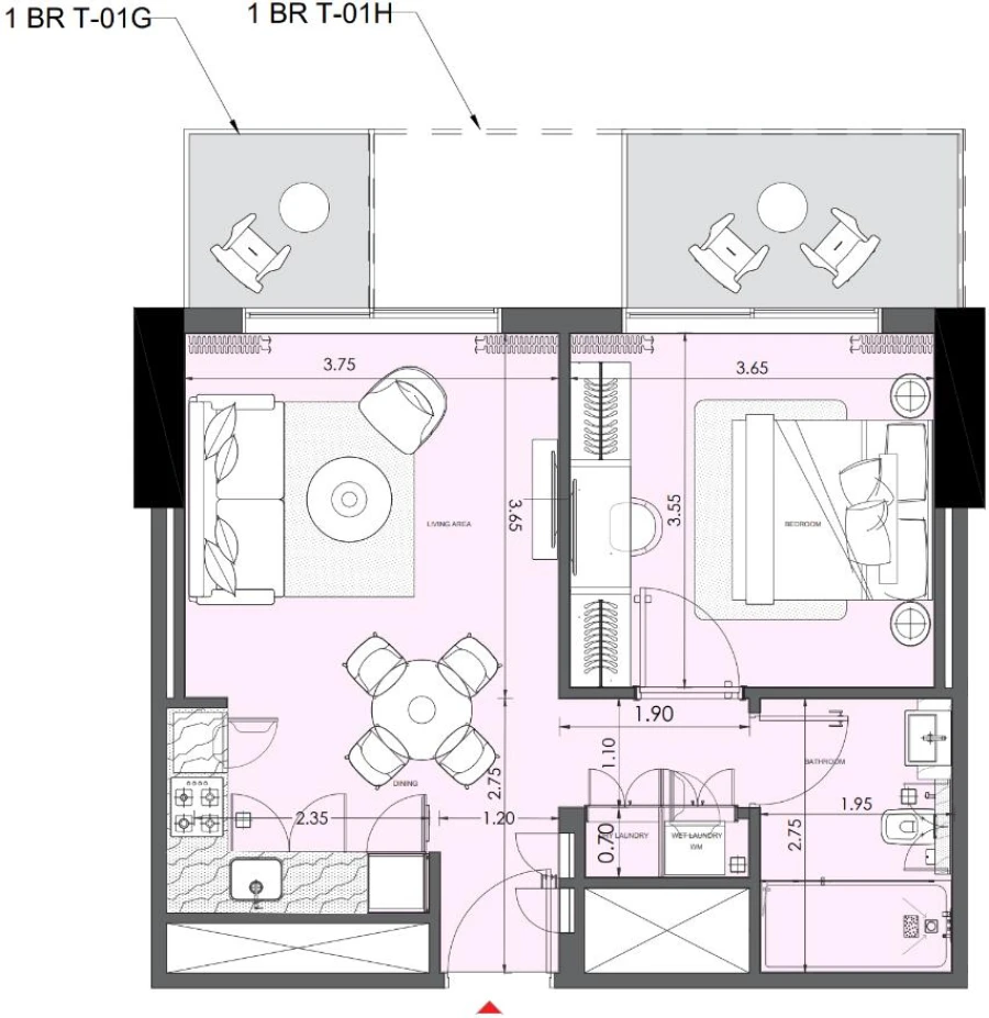 1 BR — 1 BR Type 01G/01H