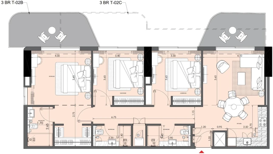 3 BR — 3 BR Type 02B/02C