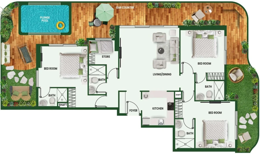 3 BR — 3,5 Bedroom