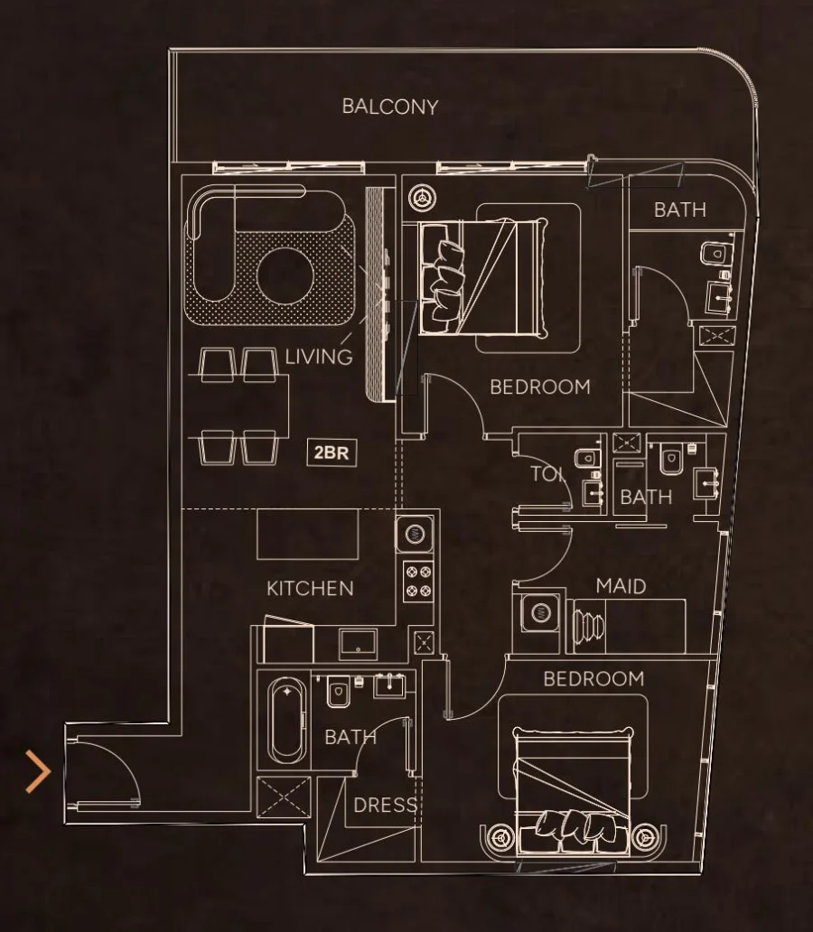 2 BR — 2 Bedroom Layout