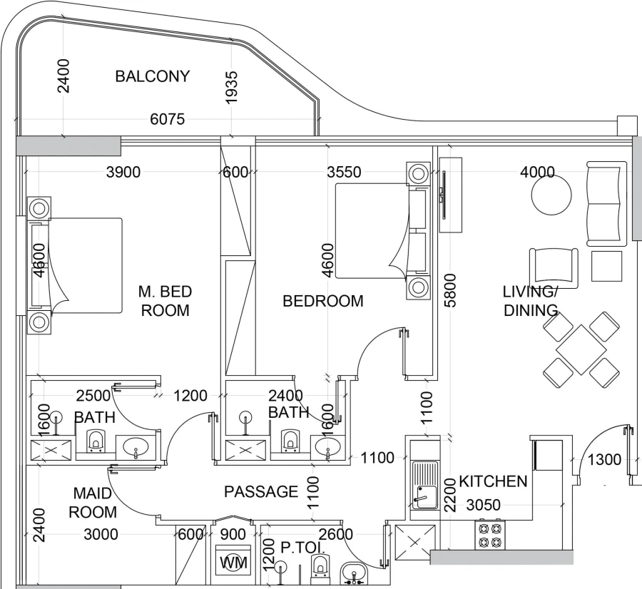 2 BR — 2 Bedroom Type 7