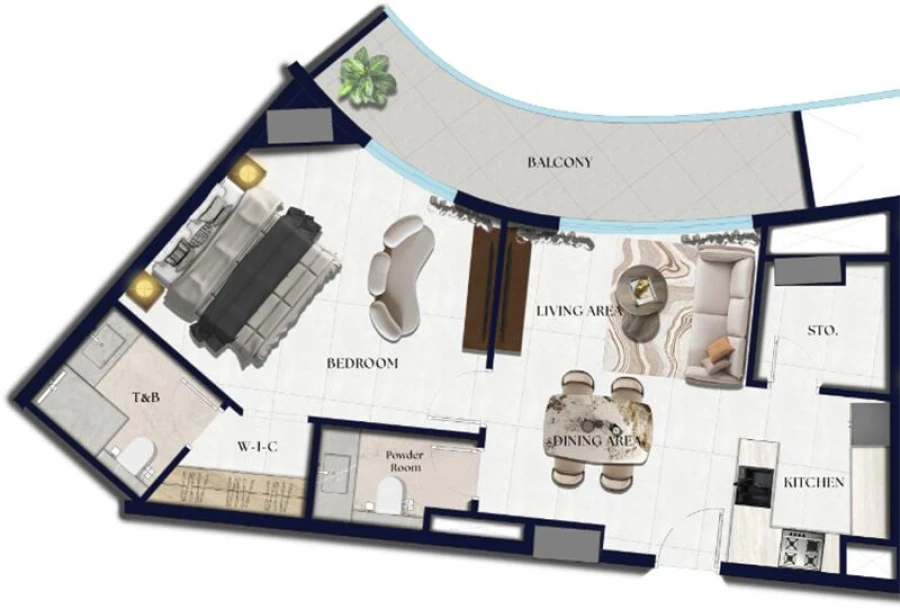1 BR — One Bedroom Unit 03