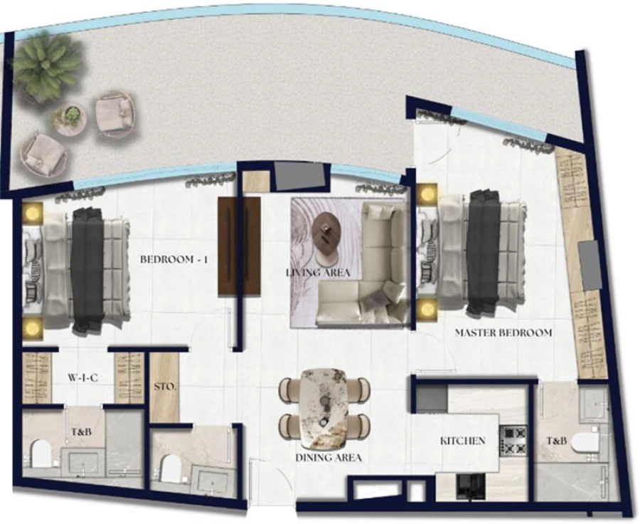 2 BR — Two Bedroom Unit GF-04