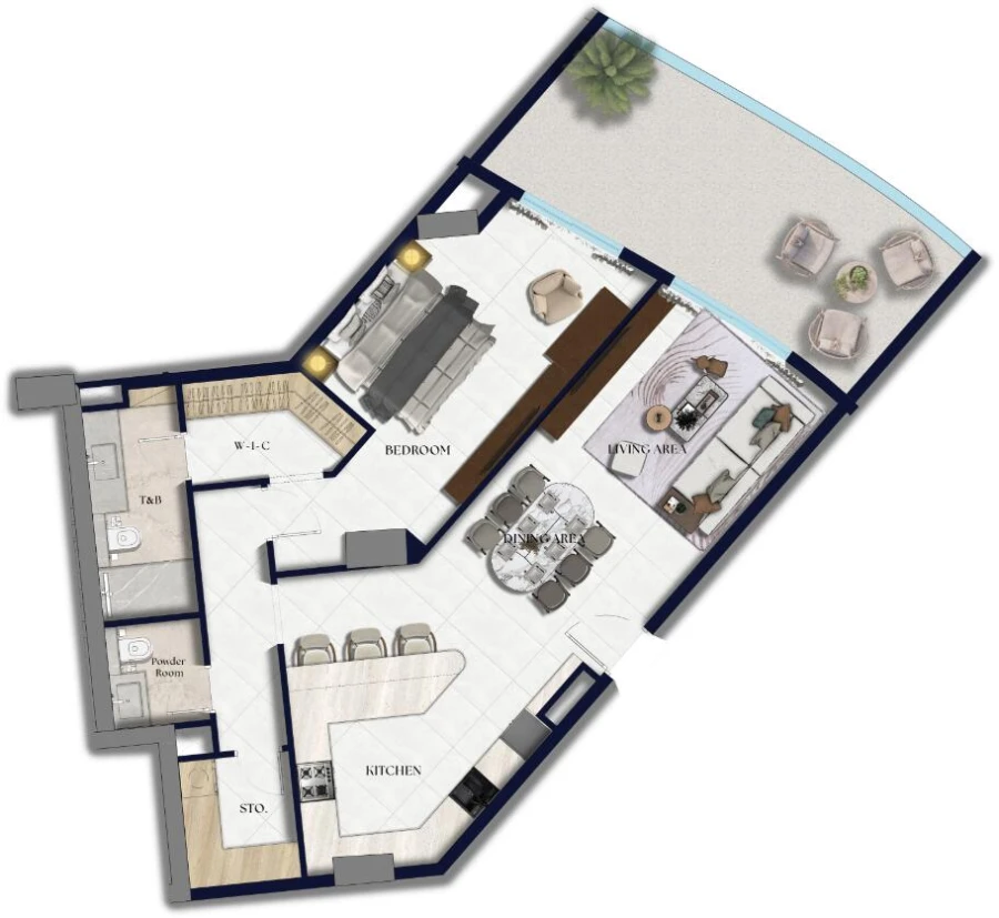 1 BR — One Bedroom Unit GF-01