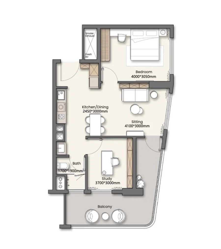 1 BR — 1 Bedroom 03