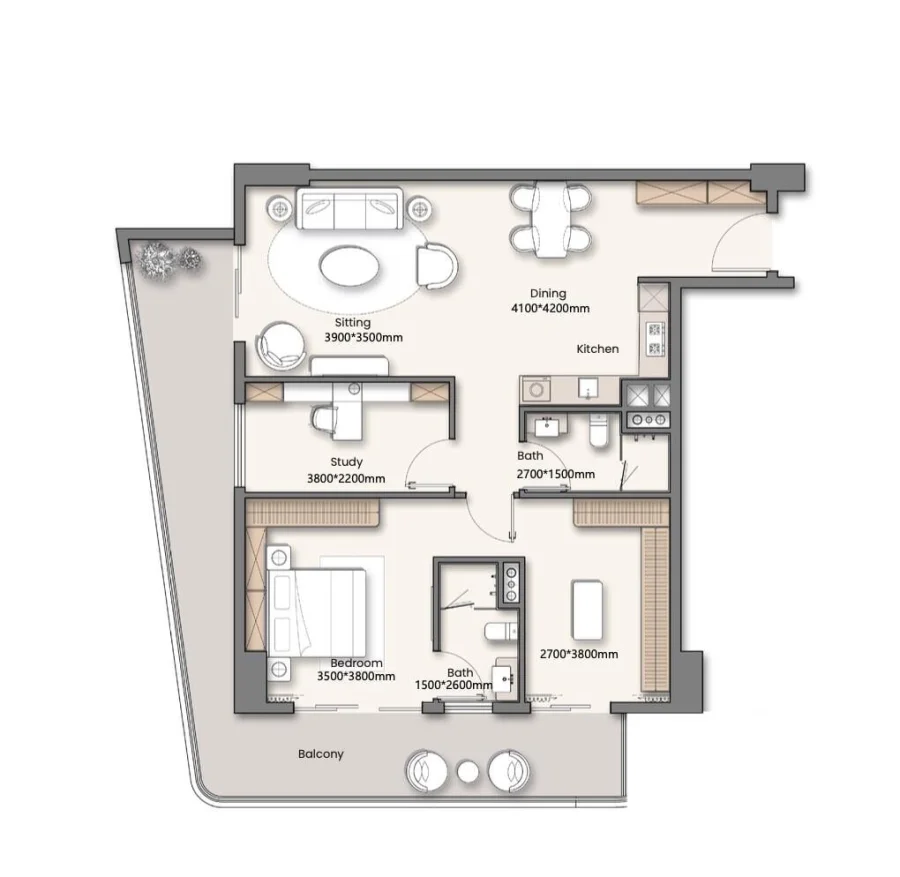 1 BR — 1 Bedroom 05
