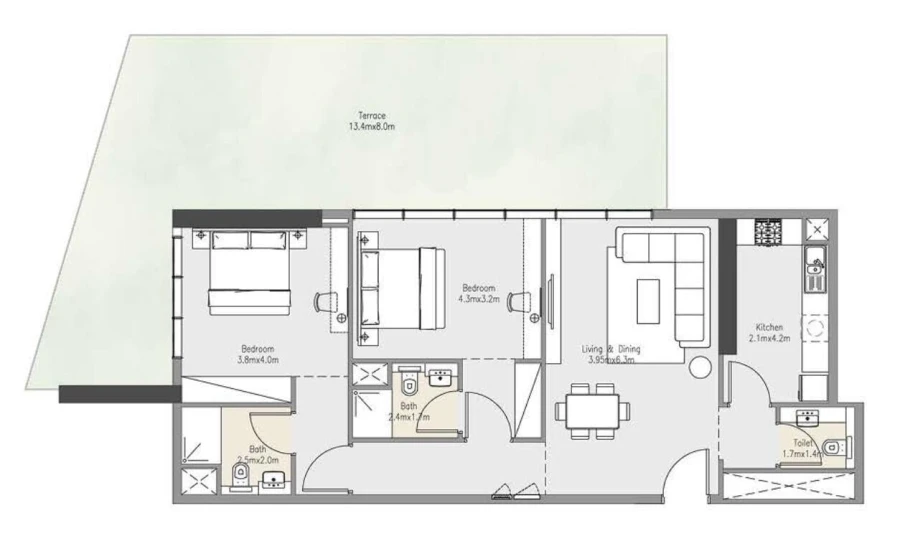 2 BR — 2 Bedroom Type 02-T