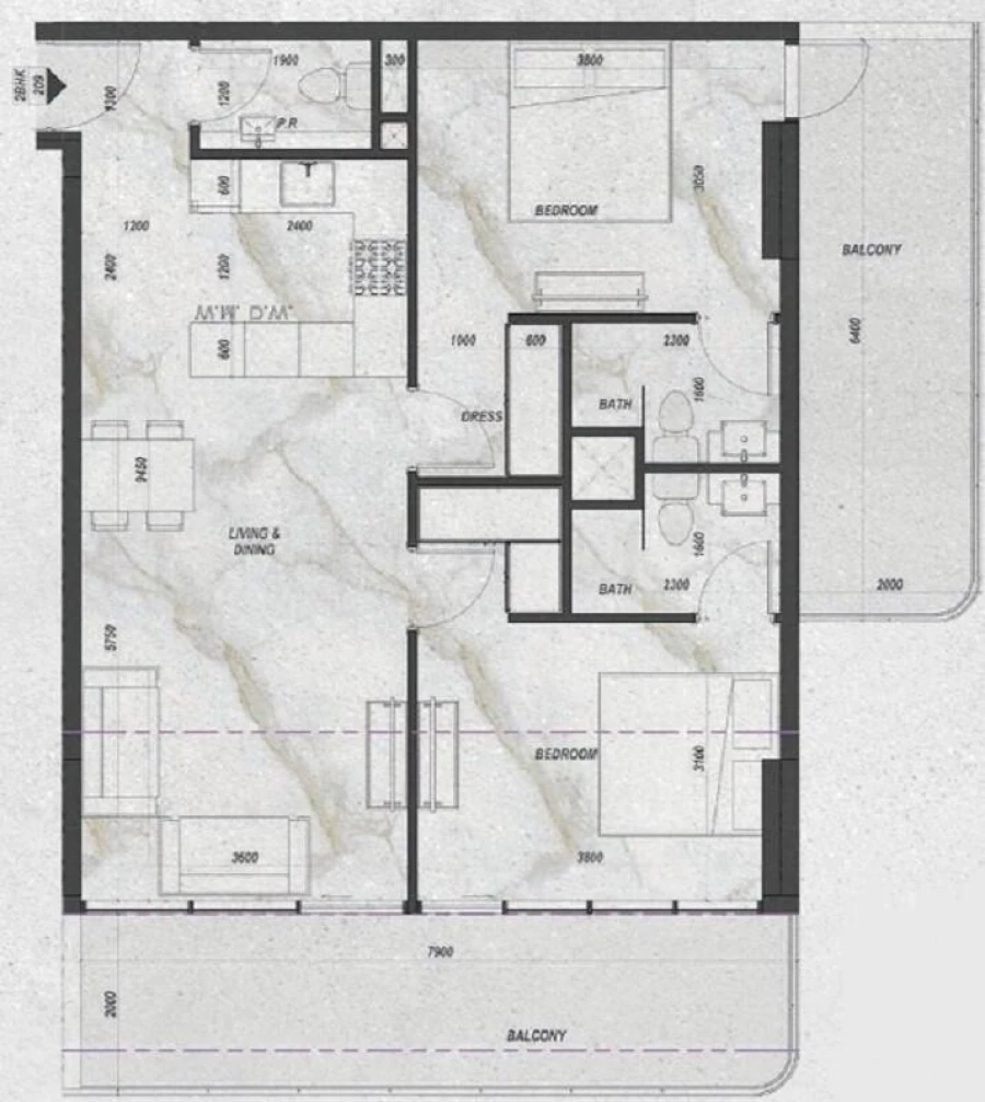 2 BR — 2 Bedroom Type 01